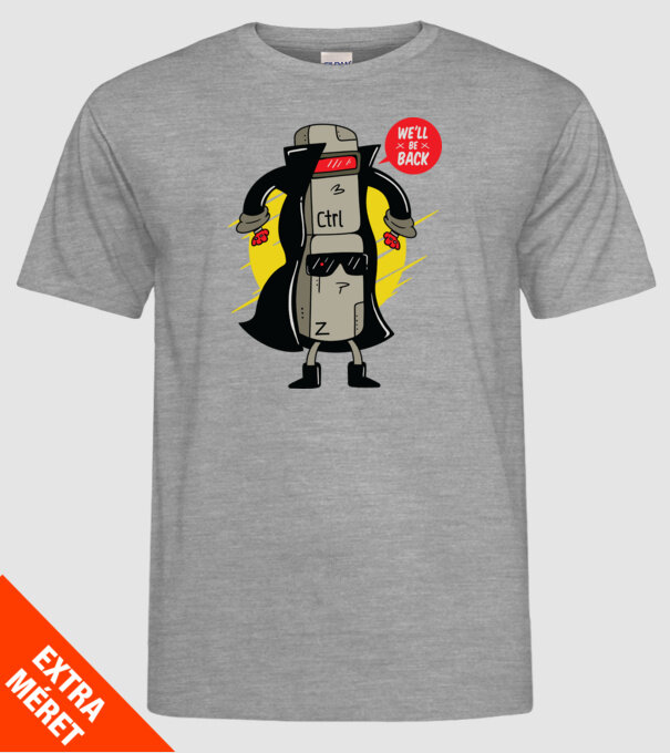 Ctrl Z Terminator Parodie model gri pe tricou