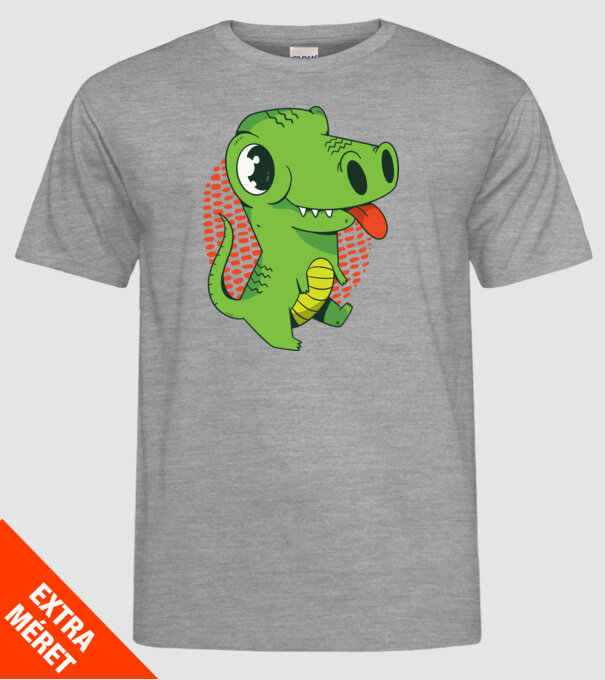 Dinozaur drăguț model gri pe tricou