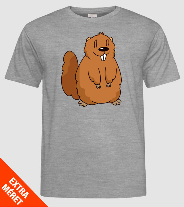 Marmotă drăguță model gri pe tricou