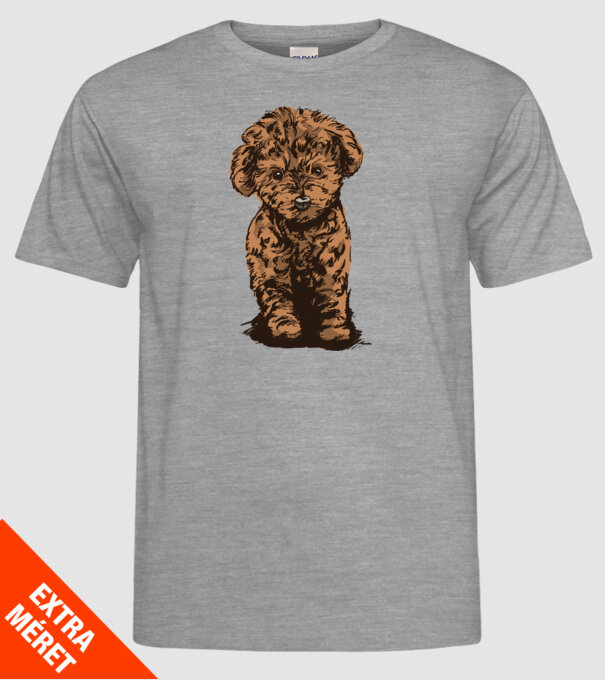 Pudel Drăguț model gri pe tricou
