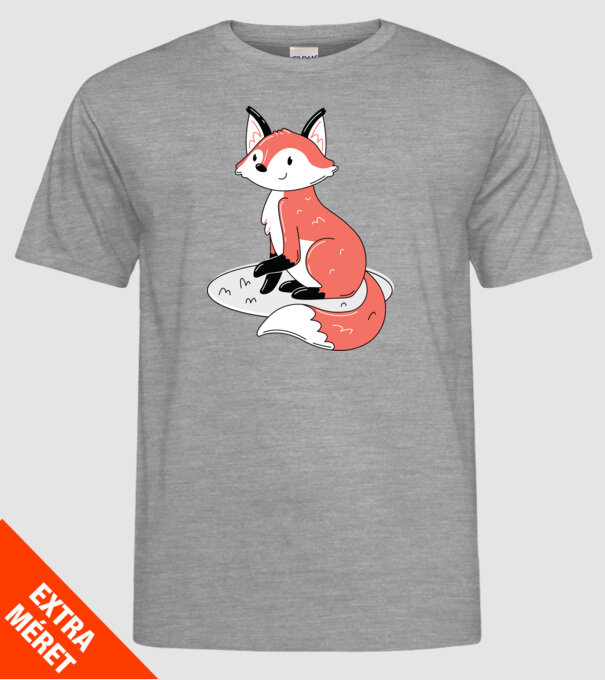 Vulpe drăguță model gri pe tricou