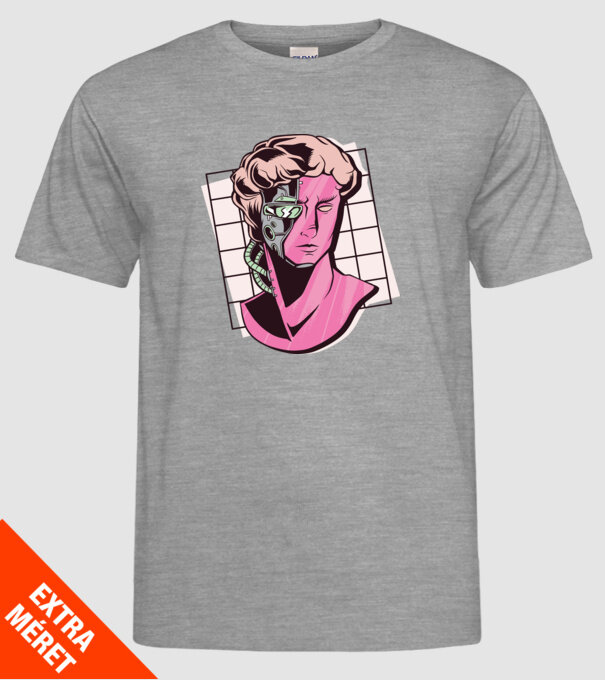 Statuie Cyborg model gri pe tricou