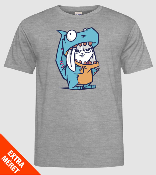 Costum de dinozaur model gri pe tricou