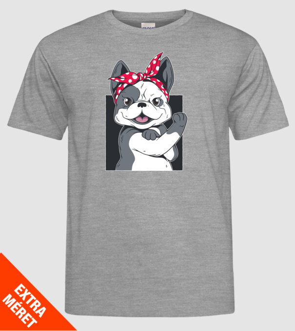 Bulldog Francez model gri pe tricou