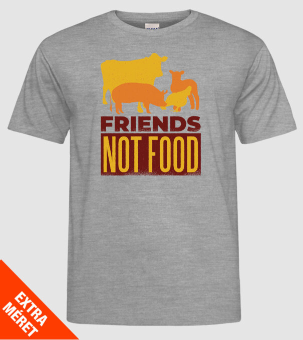 Friends not Food Vegán model gri pe tricou