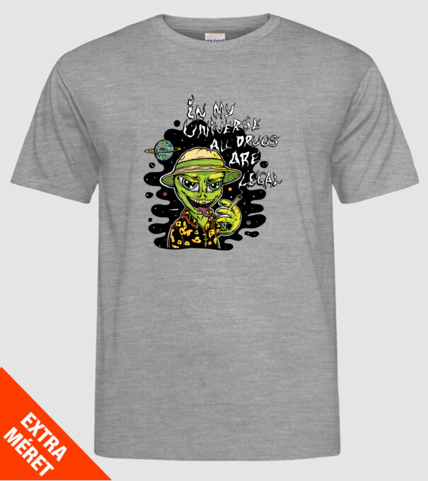 Alien drogat model gri pe tricou