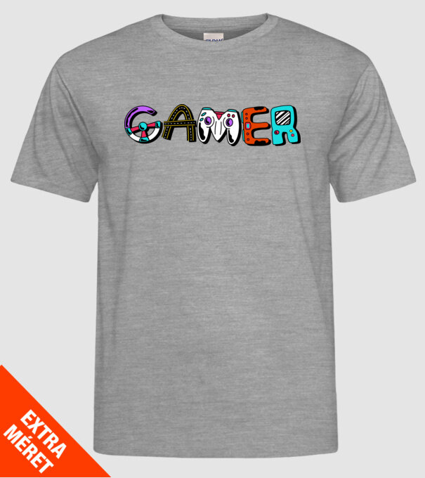 Inscripție Gamer model gri pe tricou