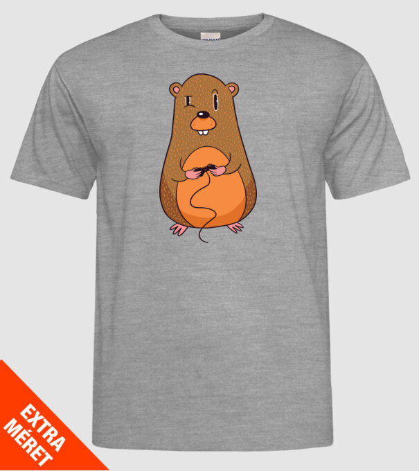 Hamster Gamer model gri pe tricou