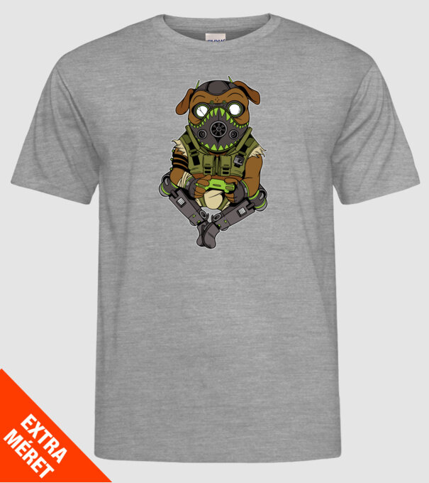 Mops Gamer model gri pe tricou
