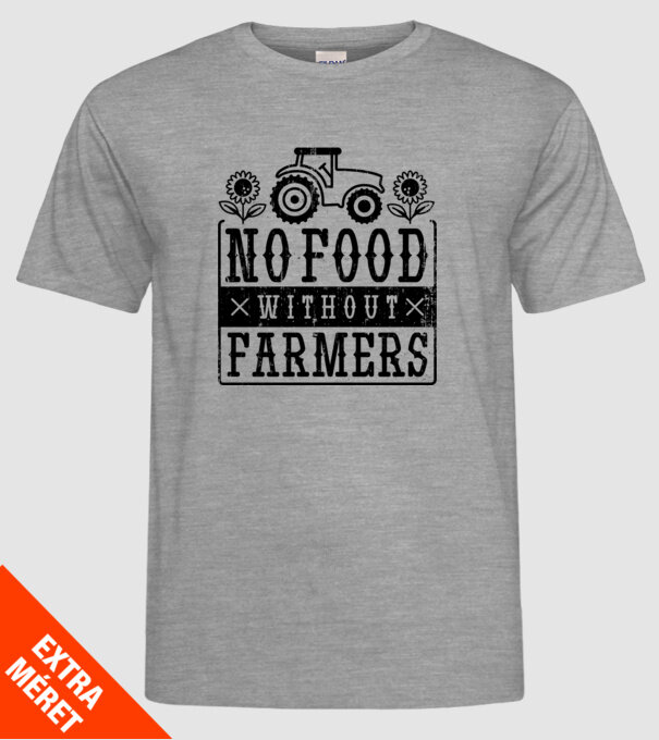 Nu există hrană fără fermieri model gri pe tricou