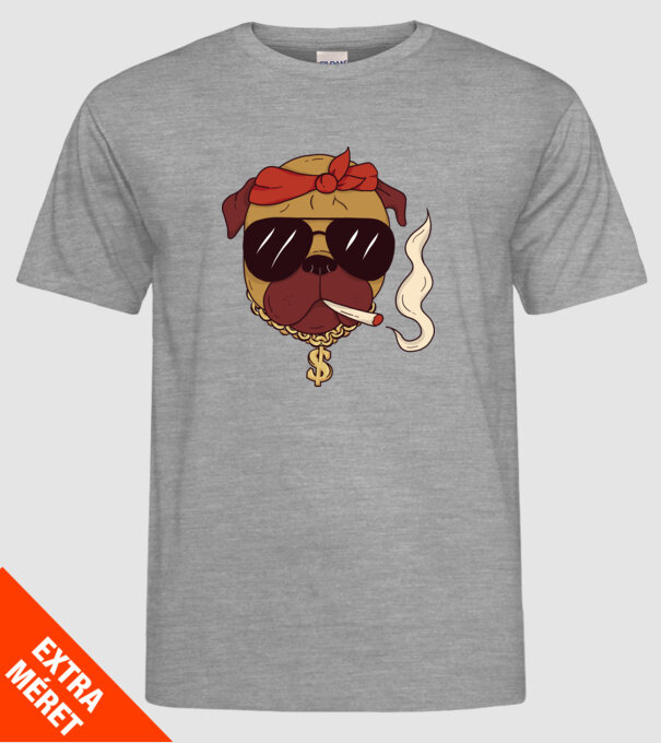 Rapper Gangster Mops model gri pe tricou