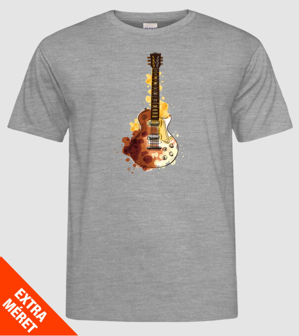 Chitara Pictură model gri pe tricou