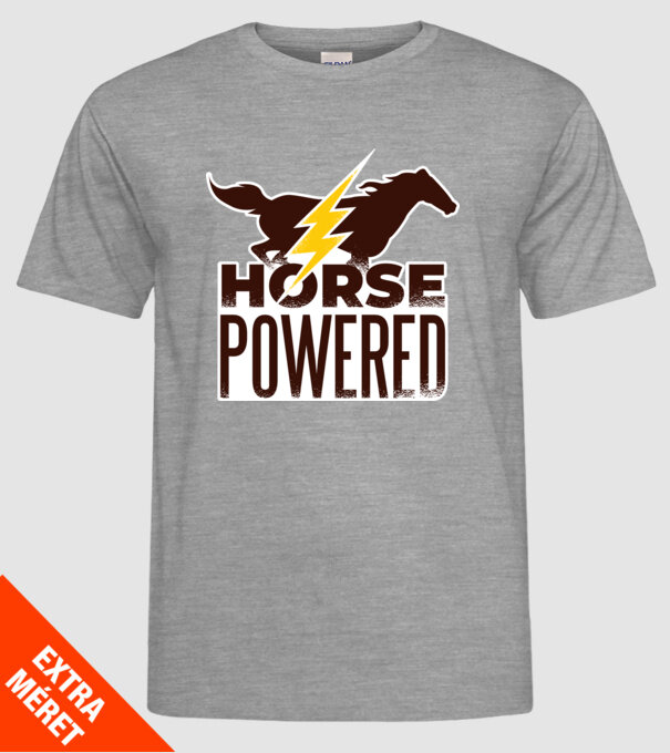 Horse Powered Cal-putere tricou călăreț model gri pe tricou