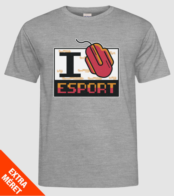 I love Esport model gri pe tricou