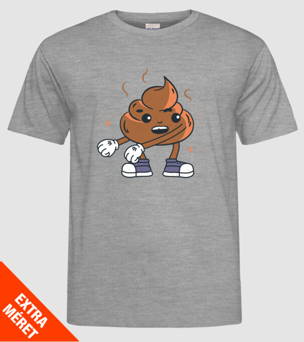 Căcat DAB model gri pe tricou