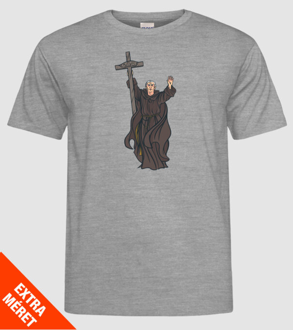 Călugăr creștin model gri pe tricou