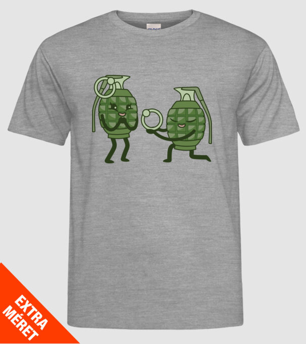 Grenadă de mână Cerere în căsătorie Dragoste model gri pe tricou