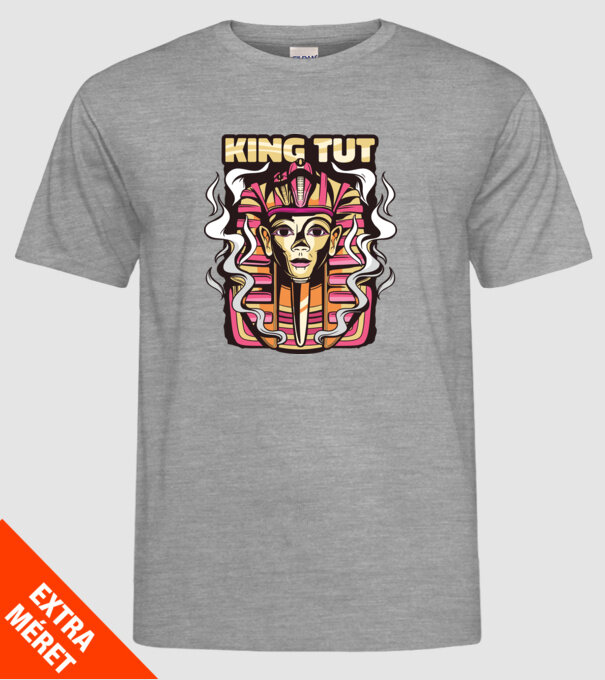 King Tut - Faraonul Tutankhamon model gri pe tricou