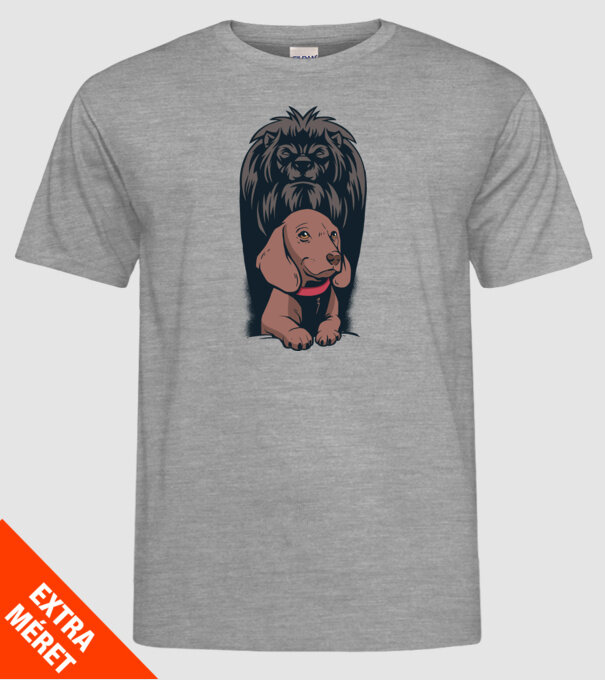 Cățeluș Leu cu umbră model gri pe tricou