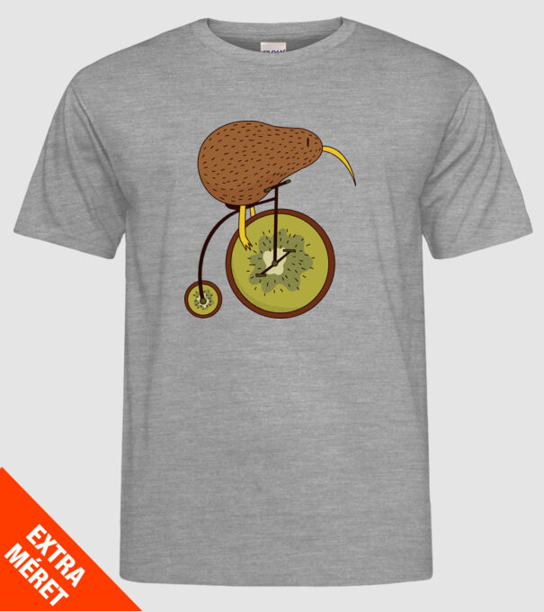 Bicicletă Kiwi model gri pe tricou