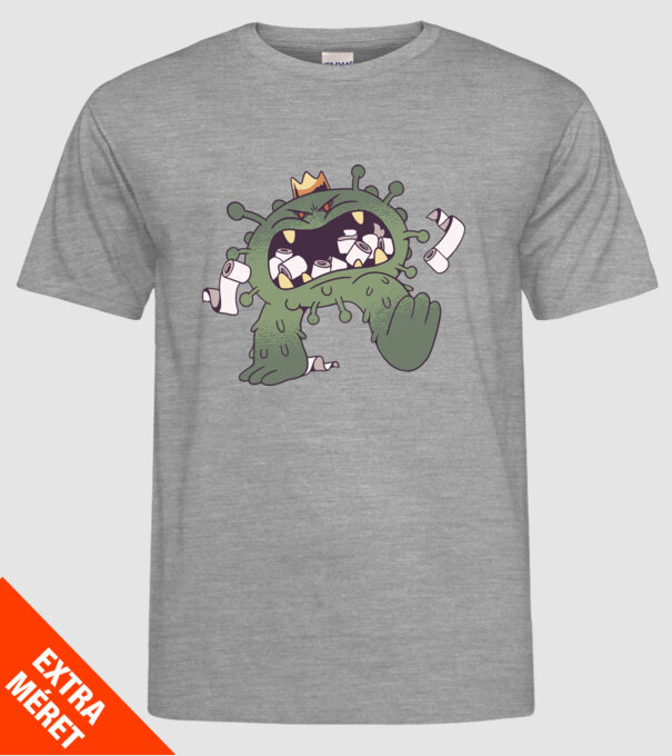 Monstru de hârtie igienică Coronavirus model gri pe tricou