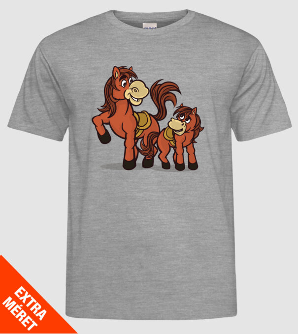 Cal cu mânz model gri pe tricou