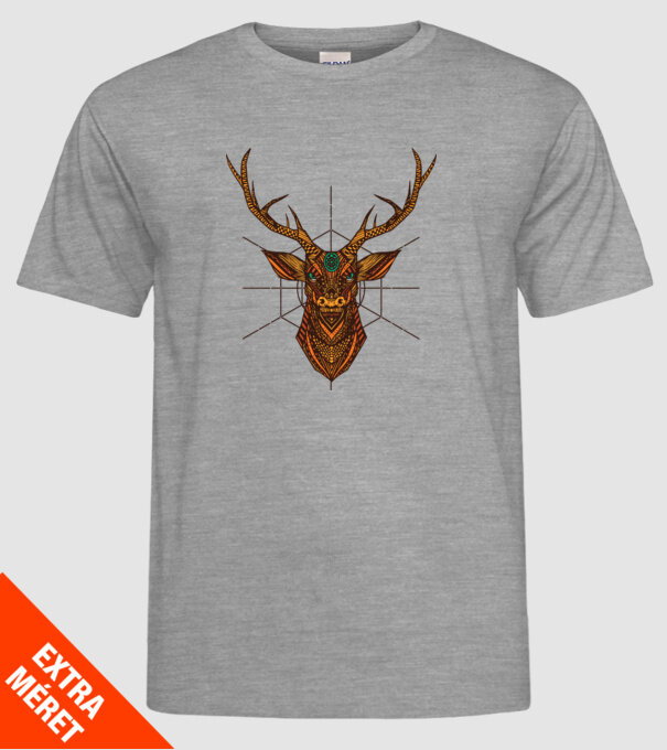 Mandala Cerb model gri pe tricou
