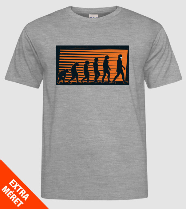 Evoluție Mască model gri pe tricou