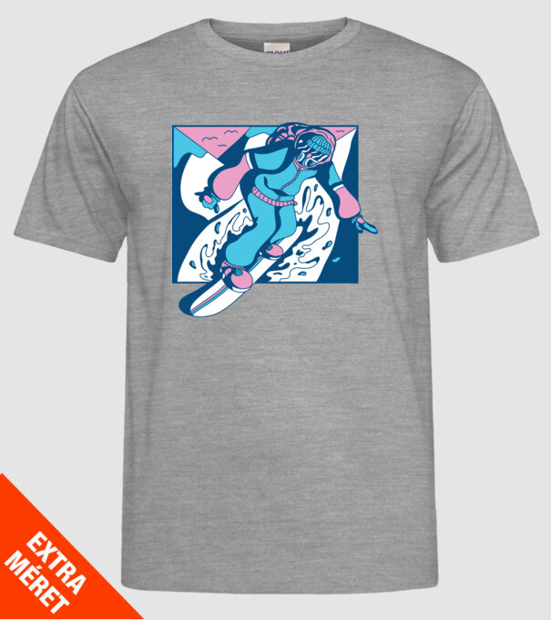 Snowboarder cool model gri pe tricou
