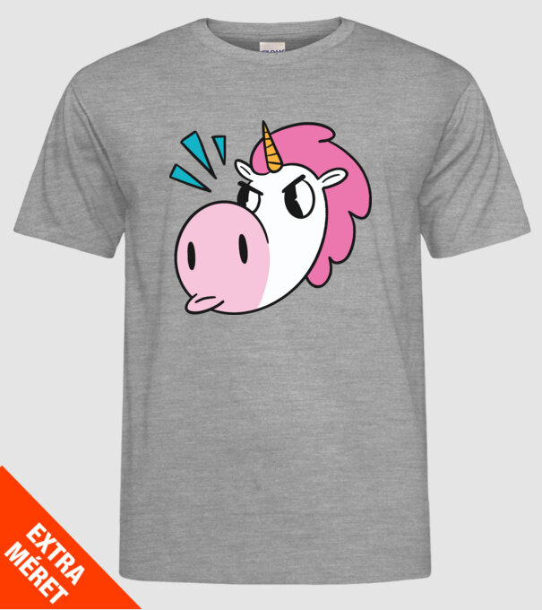 Unicorn supărat model gri pe tricou