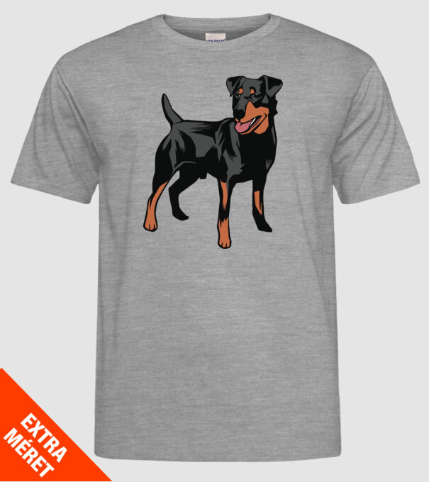 Câine de vânătoare german Terrier model gri pe tricou