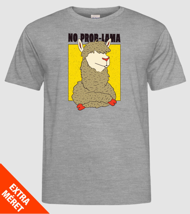 No Prob LLama - Lama model gri pe tricou