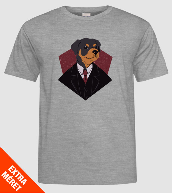 Câine în Costum model gri pe tricou