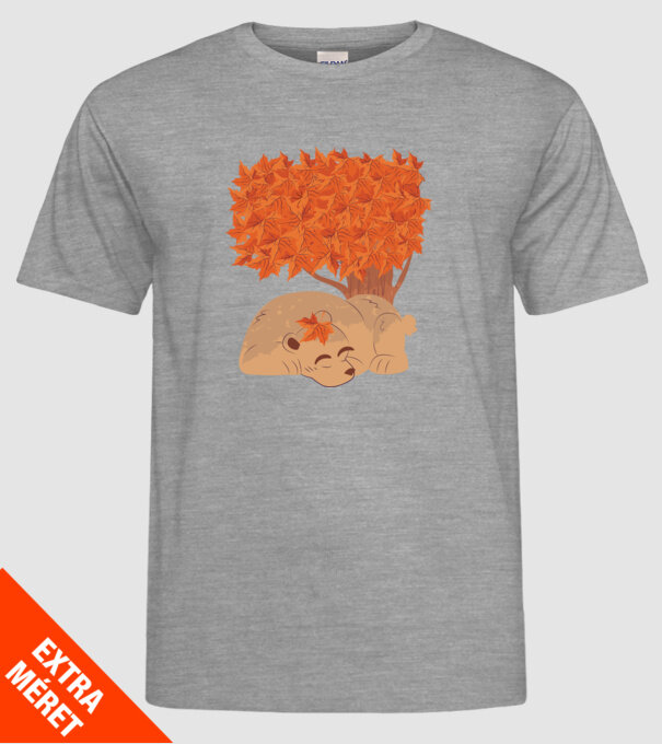Urs de toamnă model gri pe tricou