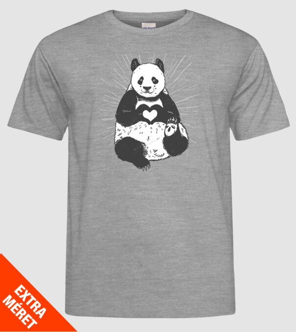 Inimă panda model gri pe tricou