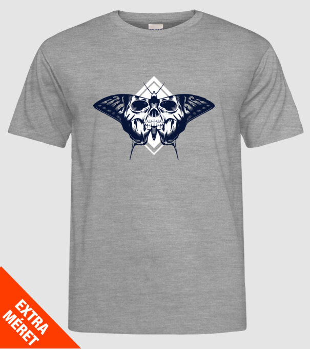 Craniu fluture model gri pe tricou