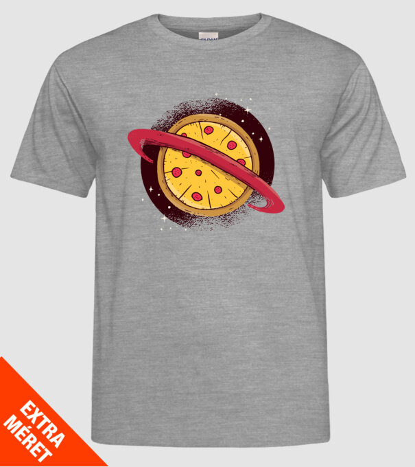 Pizza Planetă model gri pe tricou