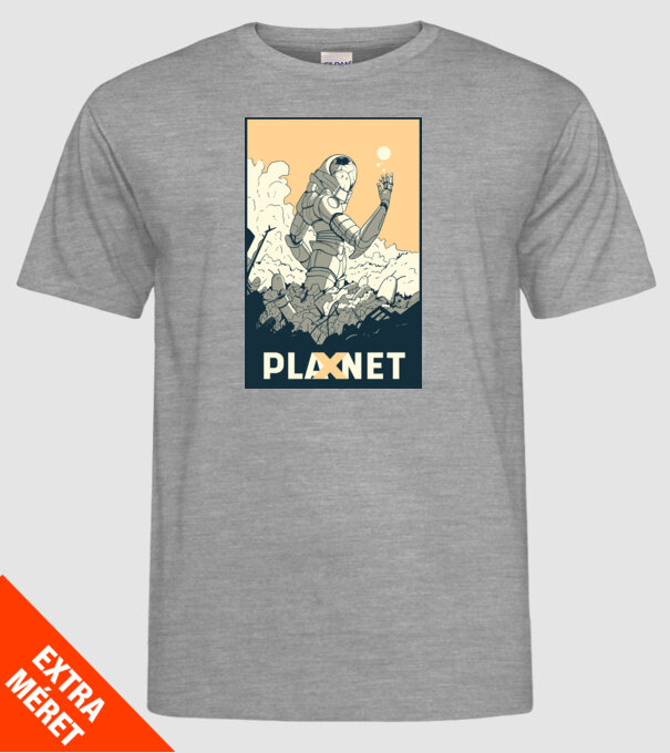 Planet X model gri pe tricou