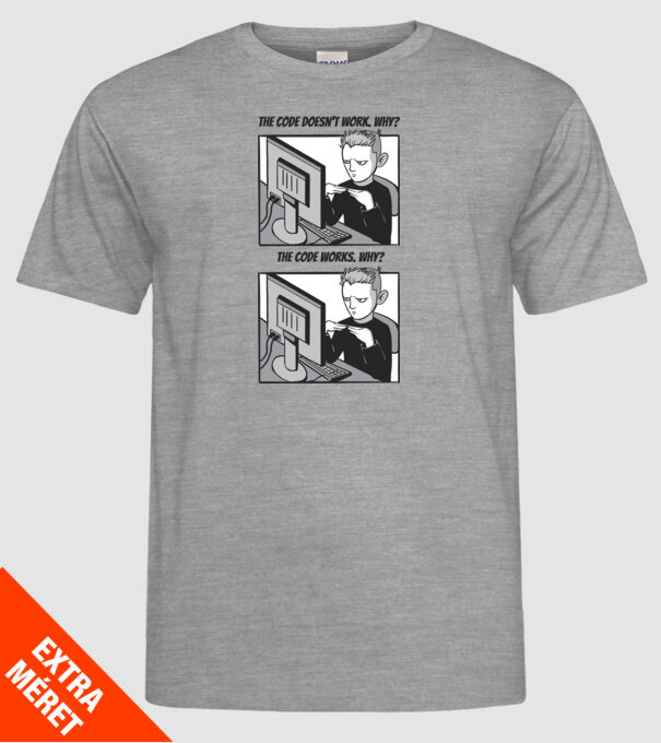 Programator Meme model gri pe tricou