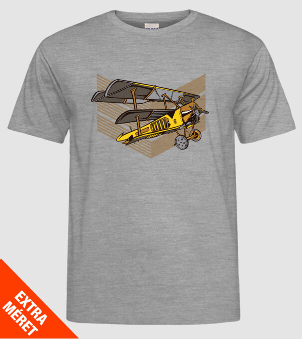 Avion cu elice model gri pe tricou