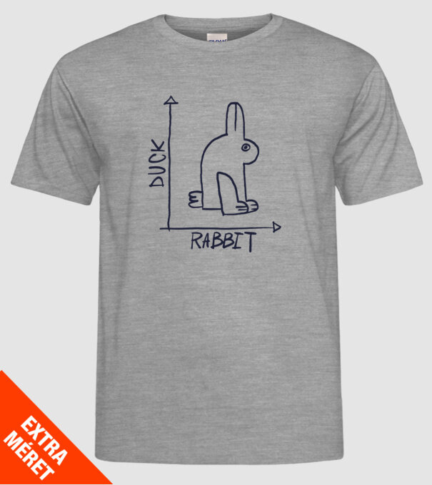 Rabbit vs Duck - Iepure sau Rață model gri pe tricou