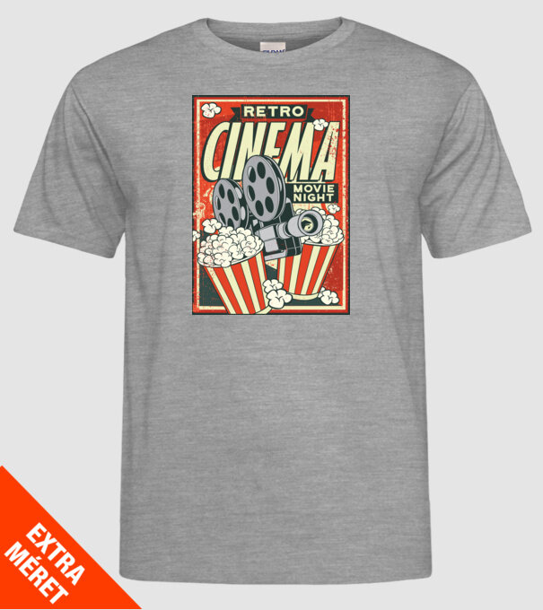 Afiș cinema retro model gri pe tricou