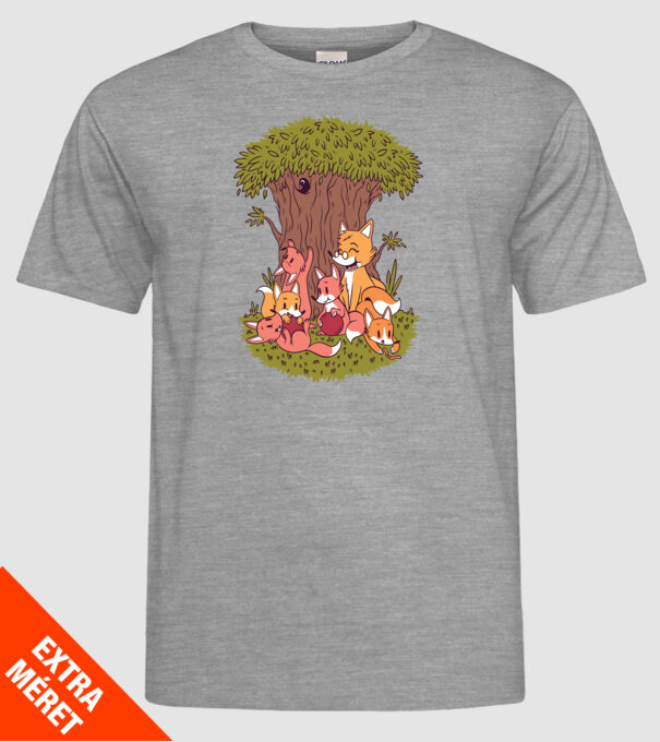 Familie Vulpe model gri pe tricou