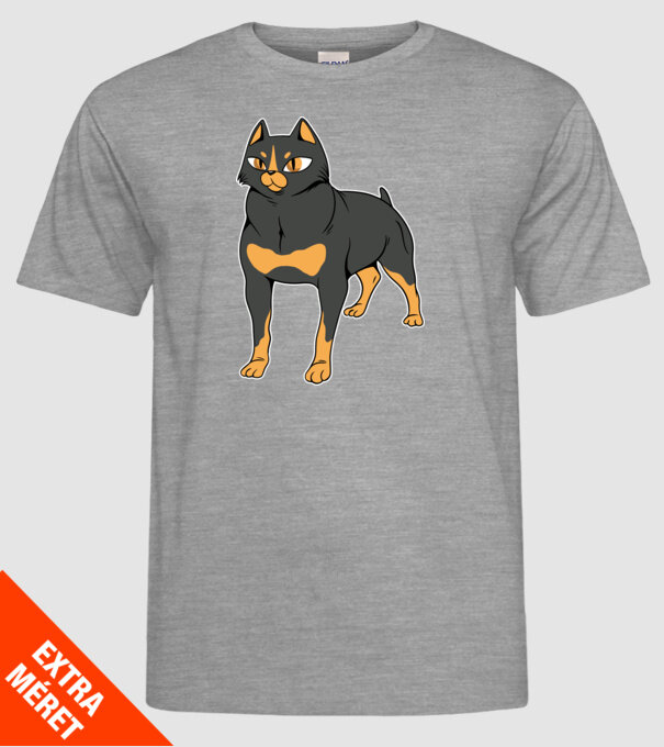 Rottweiler pisică model gri pe tricou