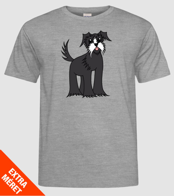 Desen Schnauzer model gri pe tricou