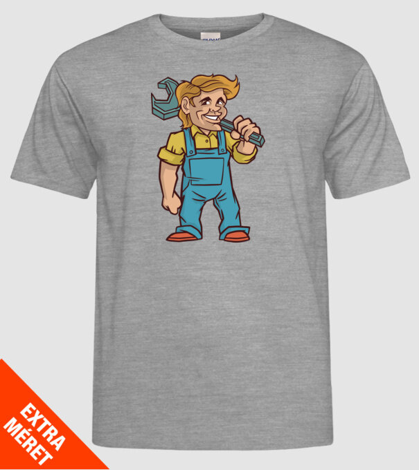Instalator model gri pe tricou
