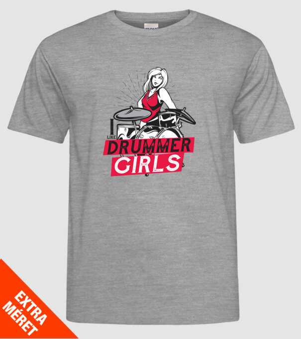 Îmi plac fetele bateriste model gri pe tricou