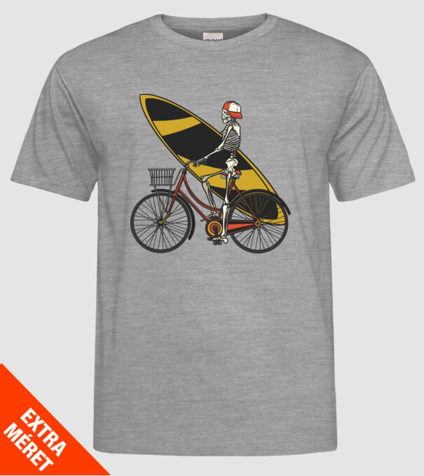Schelet surfer model gri pe tricou