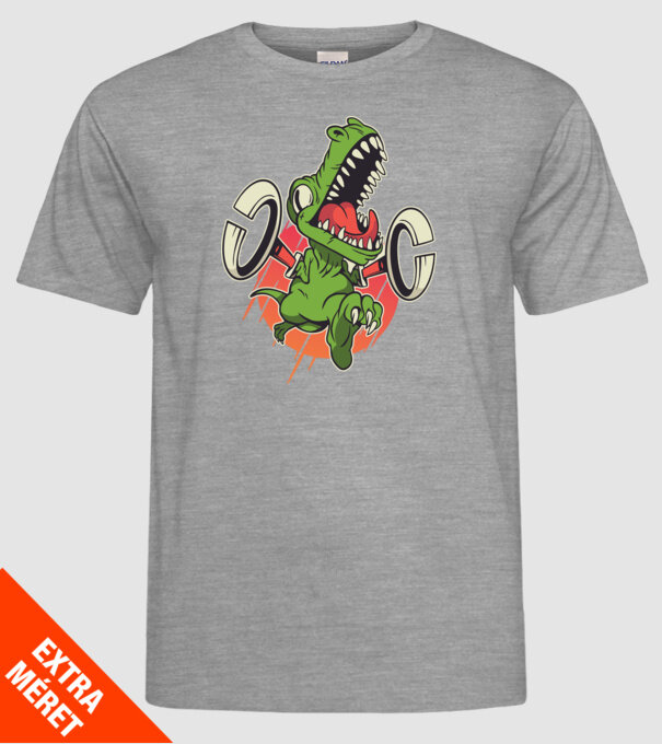 Dinozaur T-rex model gri pe tricou