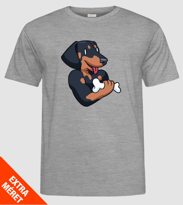 Antrenament Teckel model gri pe tricou